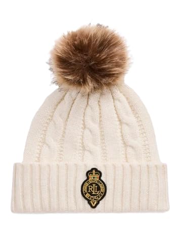 LAUREN BY RALPH LAUREN Mütze aus Zopfstrick mit Wappen