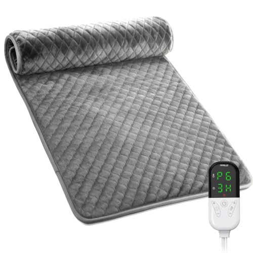Focbeo XXXL Heizkissen mit Abschaltautomatik 60×80 cm, Elektrisches Heizkissen mit 6 Stufen, 4 Timer, Großes Wärmekissen für Rücken, Schultern, Bauch, Beine, Schnellaufheizung, Maschinenwaschbar