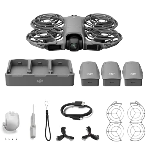 DJI Neo 2 Fly More Combo mit Zubehör (nur Drohne), 4K-Drohne für Einsteiger, Start und Landung auf der Handfläche, Gestensteuerung, ActiveTrack, Omnidirektionale Hinderniserkennung (Neo 2 Combo)
