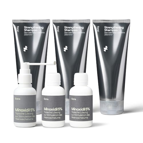 Sons Minoxidil 5% Lösung & Haarwachstum Shampoo bei Haarausfall für Männer