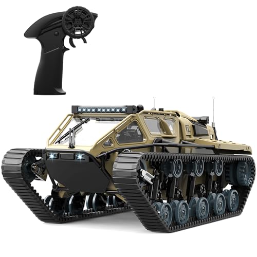 Mostop Remote Control Tank 1/16 Scale High Speed Offroad Crawler für Kinder, 2.4Ghz Remote Control Drift Army Truck mit 2 Batterien, 360°Rotating Drifting Truck Toy Gifts