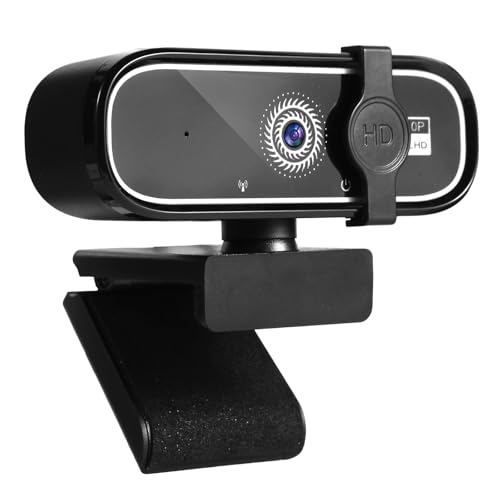USB-Webcams, Full HD 1080P Webcam für PC und Laptop, Plug-and-Play, Webcam mit Mikrofon, automatische Lichtkorrektur, 360°-Ansicht, Webcam für Live-Streaming, Gaming, Lernen (1080P