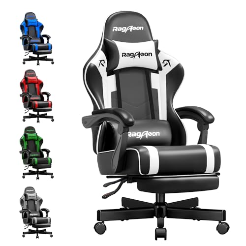 Riftracer Gaming Stuhl Chair Gamer Sessel - Ergonomischer Gamer Stuhl Lordosenstütz Höhenverstellbar Gepolstert Gamingstuhl 150 Kg