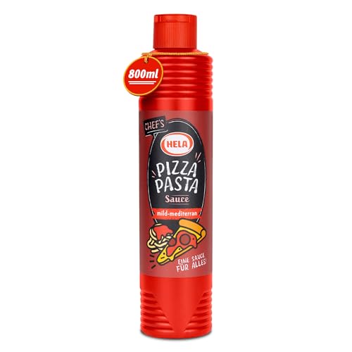 HELA - Pizza Pasta Sauce 800 ml - mediterrane Tomatensauce mit Kräutern & Gewürzen, Backofenfest bis 300 °C heiß & kalt verwendbar - Fertigsauce Nudeln - für Pizza, Pasta, Lasagne, Dip, Brotaufstrich