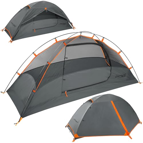 Clostnature Camping Zelt 1 Person - Wasserdichtes 1 Mann Zelt, Leicht mit Kleinem Packmaß, Winddicht, 3-4 Jahreszeiten 1 Personen Bikepacking Zelt, Geeignet für Trekking, Outdoor, Wandern, Kuppelzelt
