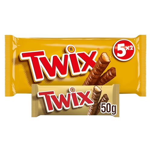 Twix Schokoriegel | Karamell auf knusprigem Keks | Fußball Snack | Eine Packung (5 x 50g = 250g)