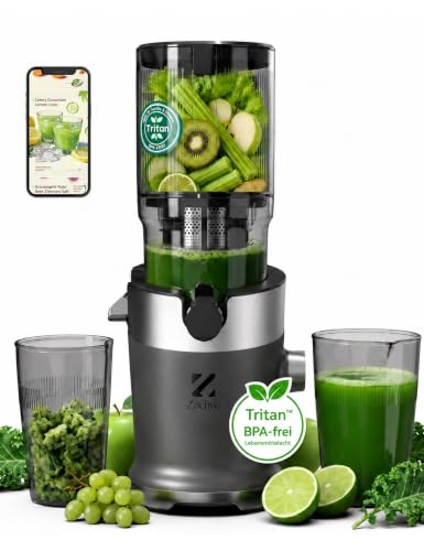 ZACHVO Entsafter Gemüse und Obst Testsieger, Slow Juicer, 130 mm
