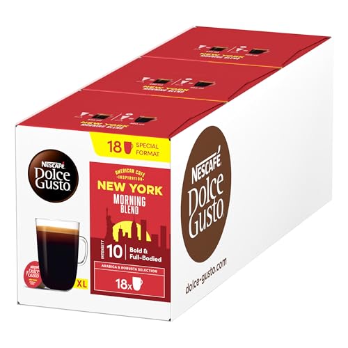 NESCAFÉ DOLCE GUSTO American Café Inspiration New York Morning Blend Kaffeekapseln 3er Pack (3 x 18 Kapseln)