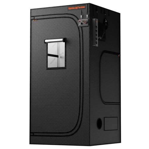 Spider Farmer Growzelt 90x90x180cm für Indoor Lichtdicht und Wasserdicht Anbauzelt Grow Tent Growschrank für Homegrowing Pflanzenzucht Gewächshaus Indoor Zuchtzelt für SF2000Pro, SE3000, G3000