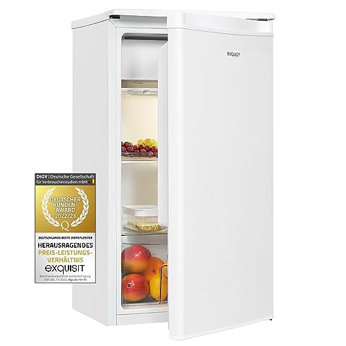 Exquisit Kühlschrank KS86-0-091F weiss | 79 l Nutzinhalt | Eisfach | LED-Beleuchtung | 45cm Breite