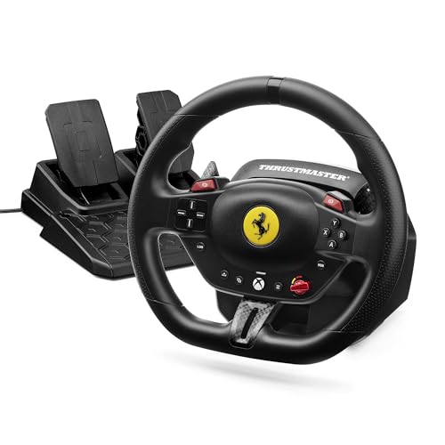 Thrustmaster T98 Ferrari 296 GTS – Offizielles Ferrari Rennlenkrad & Pedal-Set für Xbox Series X|S, Xbox One & PC – Bungee-Cord-System, Magnetische Pedale, Manettino-Wahlschalter