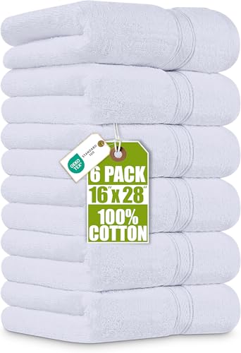 Utopia Towels - Handtücher Set aus Baumwolle - 100% Baumwolle ultraweich und sehr saugfähig, 41x71 cm - 6er Pack (Weiß)