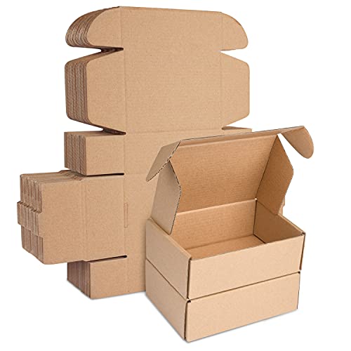 Klein Versandkartons, 150x100x50mm Maxibriefkartons für Postversand Versandtaschen Warensendung, Braune Verpackungskartons für Geschäft, Aufbewahrung oder Geschenkbox, aus Wellpappe(10 Stück)
