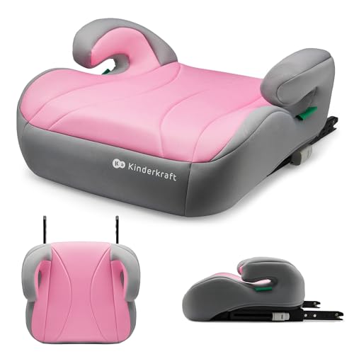 Kinderkraft I-BOOST Kindersitz 135-150cm I-Size, Sitzerhöhung von 9 bis 12 Jahre, Einfache montage, ergonomische Haltung, zusätzlichen Schaumstoff, Rosa