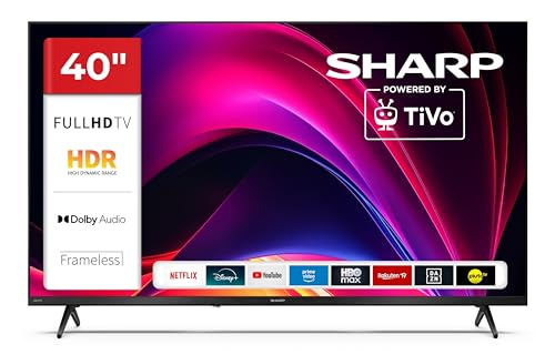 Sharp Fernseher 40 Zoll Smart TV Powered by TiVo - HDR Fernseher mit Full HD Auflösung und Triple-Tuner, LED TV 40HE2745E (2026)