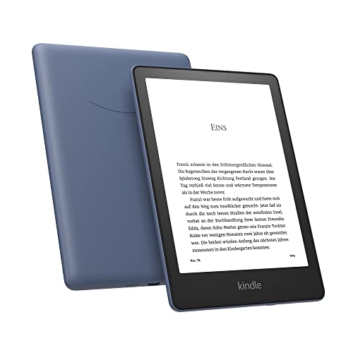Zertifiziert und generalüberholt Kindle Paperwhite Signature Edition (32 GB) – Mit 6,8 Zoll (17,3 cm) großem Display, kabelloser Ladefunktion – mit Werbung - Denimblau