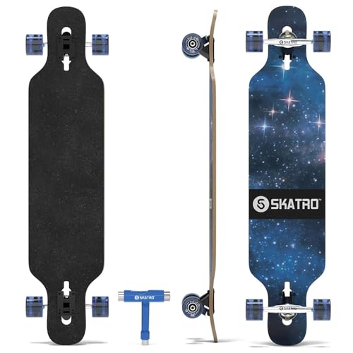 SKATRO Dropthrough Longboard Skateboard Freeride – inklusive T-Tool