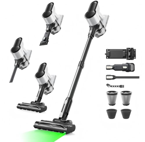VACTechPro F02 Lite Akku Staubsauger Kabellos 550W/50KPa | Kabelloser Staubsauger mit 8‑stufigem Filtersystem, Selbststehend für Böden/Teppiche/Tierhaare