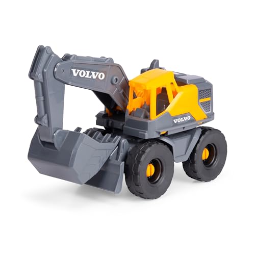 Dickie Toys - Volvo Bagger Tough Excavator (26 cm) - Spielzeug-Schaufelbagger für Kinder ab 3 Jahre mit Freilauf, beweglichem Arm und Schaufel, als Sandspielzeug geeignet