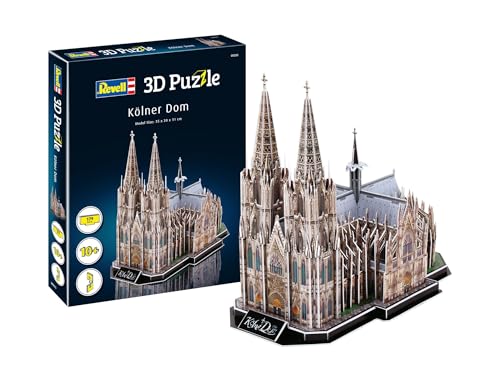 Revell 3D Puzzle Koelner Dom I 179 Teile I 4 Stunden Bauspaß für Kinder und Erwachsene I ab 10 Jahren I Die dritthöchste Kirche der Welt selber zusammenbauen