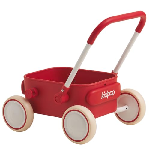 Kidpop PULA 2-in-1 Baby Lauflernwagen, Indoor und Outdoor Baby Spielzeug, Multifunktionale Lauflernhilfe für Baby, Geburtstagsgeschenk für Kleinekinder Kinder 7 Monate - 4 Jahre,Rot