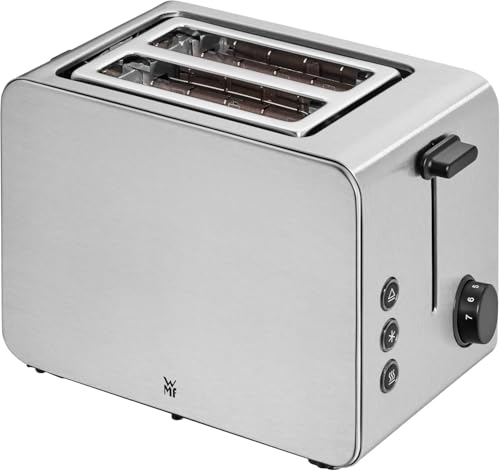 WMF Stelio Toaster 2 Scheiben Edelstahl, Doppelschlitz Toaster mit Brötchenaufsatz, Bagel-Funktion, 7 Bräunungsstufen, 900 W, edelstahl matt