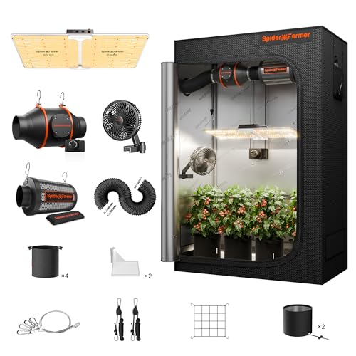 Spider Farmer 60x120x180cm 200W Growzelt Komplett Set mit Drehzahlregler
