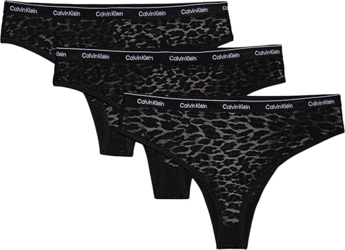 Calvin Klein Damen 3er Pack Brazilian Slips Low-Rise Unterwäsche, Schwarz (Black/Black/Black), S