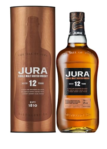 Jura 12 Jahre Single Malt Scotch Whisky mit Geschenkverpackung (1 x 0,7 l)