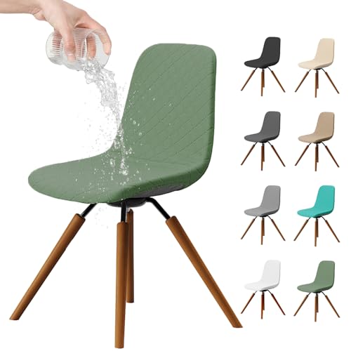 Dioxide Stuhlhussen 4er Set, Stretch Stuhlbezug Esszimmerstühlhussen Universal Stuhlhussen Abnehmbarer Waschbarer Stuhlabdeckung für Esszimmer,Hotel,Bankett,Hochzeit,Partys Deko(Grün,Wasserdicht)