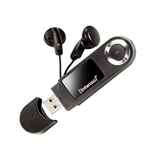 Intenso Music Walker MP3 Player 64 GB mit LCD Display, microSD Karte, USB 2.0, AAA Batterie, Kopfhörer, schwarz