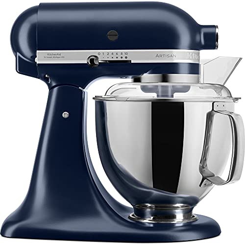 KitchenAid Küchenmaschine - Artisan - Kippbarem Food Processor - Teigknetmaschine mit 5 Zubehör - 2 Schüsseln aus Edelstahl - 4.8 L - Ink blau