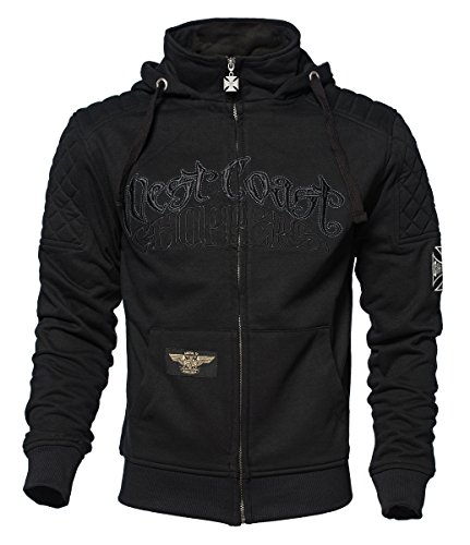 West Coast Choppers Zip Hoody Por Vida, Farbe:black;Größe:XL