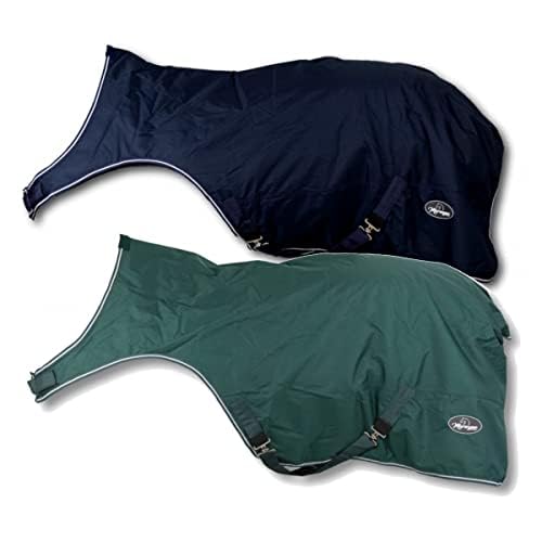 Marengos - Führanlagendecke Comfort | Führmaschinendecke mit Fleece-Innenfutter | wasserdichte & atmungsaktive Longierdecke | mit Kreuzgurten mit Elastikeinsatz | Pferdedecke in Marine 135 cm