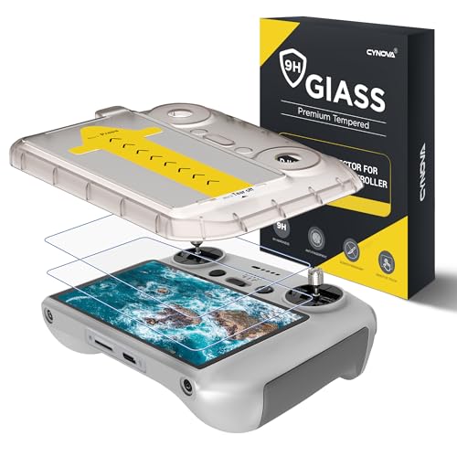 CYNOVA DJI Mini 5 Pro Displayschutzfolie für DJI RC2, [Auto Alignment Kit] DJI RC/DJI RC 2 Controller HD gehärtetes Glas 9H Härte für Mini 4 Pro/DJI flip/Air 3 Drohnen zubehör (2 Stück)