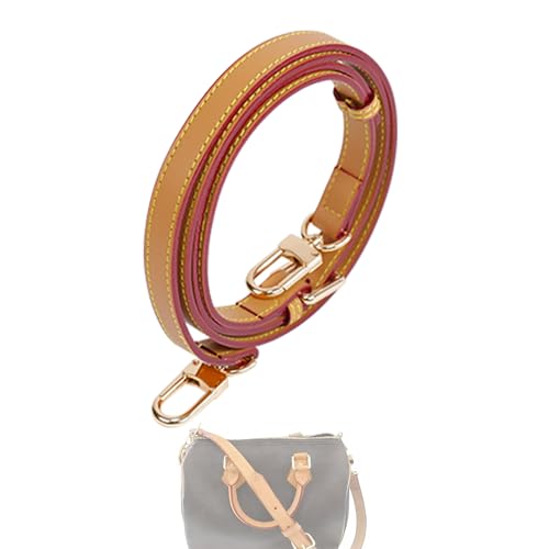 DGAZ Vachetta-Leder Schulterriemen für Speedy, Handgefertigter Ersatz-Taschengurt mit D-Ringen, Verstellbare Länge 90–120 cm, mit Geschenkbox (1,5 cm Breite, Apricot Yellow)