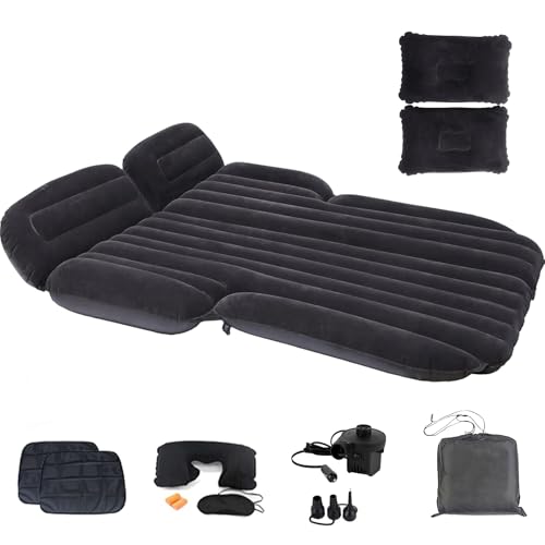 Icelus Auto Matratze,195 * 130 * 15 cm SUV Auto Aufblasbare Matratze Luftmatratze Kofferraum with Luftpumpe,Auto Rücksitz Dickere Kombi Bett für Reisen Camping Outdoor
