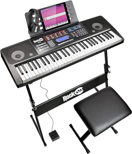 RockJam 61 Key Keyboard Piano Kit with Touch Display