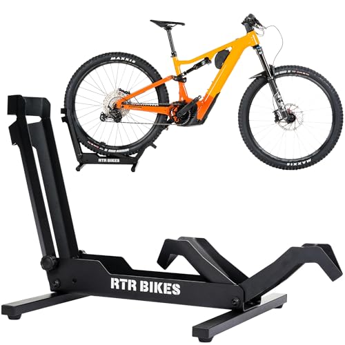 RTR BIKES Brutus Fahrradständer Boden – Profi Hinterradständer für E-Bike & MTB bis 30kg – Massiver Stahl Standfuß – Passend für 26-29 Zoll & Reifenbreite bis 2,8