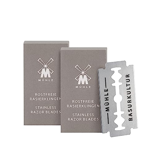 MÜHLE 20er Pack Rasierklingen für alle gängigen Modelle der Sicherheitsrasierer und Rasierhobel - rostfreier Stahl