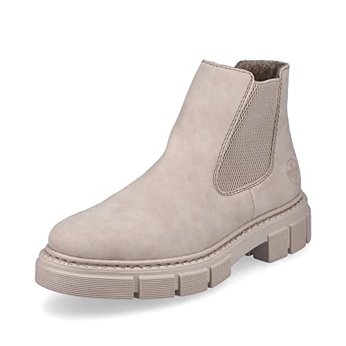 Rieker Damen Chelsea Boots M3854, Frauen Stiefeletten,Schlupfstiefel,flach,Stiefel,Bootee,Booties,halbstiefel,Kurzstiefel,beige (62),39 EU / 6 UK
