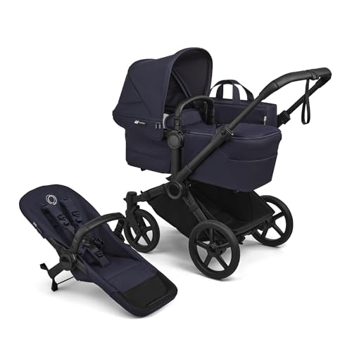 Bugaboo Donkey 6 Single, 2-in-1-Kinderwagen, umbaubar zum Doppel- und Zwillingskinderwagen, Kinderwagen für Neugeborene & Kleinkinder, doppelter Stauraum und komfortable Einhand-Lenkung, Deep Indigo