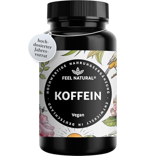 Koffeintabletten – 200mg Koffein pro Tablette – Jahresvorrat 365 Tabletten – vegan, hochdosiert, ohne unnötige Zusätze – in Deutschland entwickelt & laborgeprüft