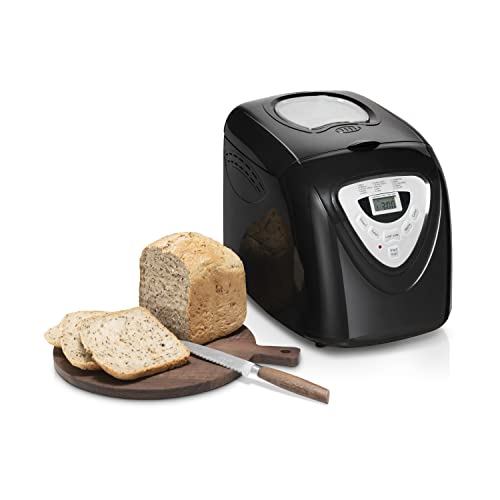 Princess Brotbackautomat 600 W Cool Touch, Kapazität von 680-900g, Digital-Timer und Warmhaltefunktion, ideal für Spezialdiäten oder bei Allergien, Krustenfarbe hell, mittel und dunkel, Schwarz