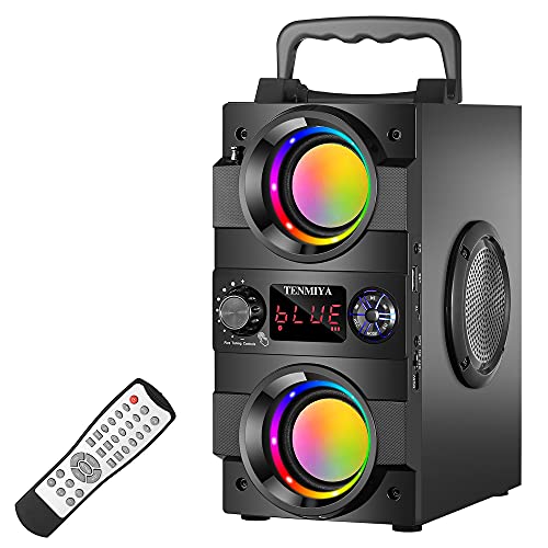 Bluetooth-Lautsprecher, 40 W (60 W Peak) Tragbare Bluetooth-Lautsprecher mit Beleuchtung Kabellose Stereo-Lautsprecher mit sattem Bass und doppeltem Subwoofer