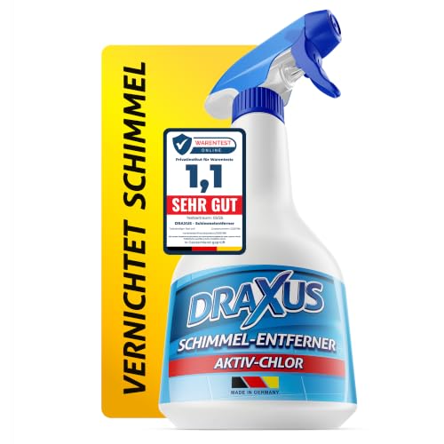 DRAXUS Profi Schimmelentferner mit innovativem Hafteffekt I Extra starkes Schimmelspray für Wand, Bad, Silikonfugen & mehr I Entfernt Schimmel hocheffektiv (Aktiv-Chlor) 500 ml
