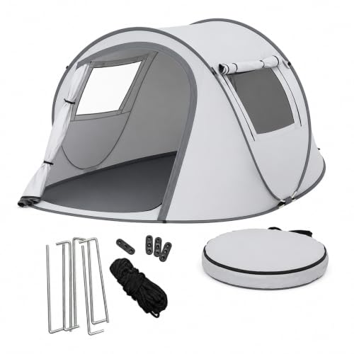 Relaxdays Pop Up Zelt, 2-3 Personen, schneller Aufbau, UV Schutz, grau