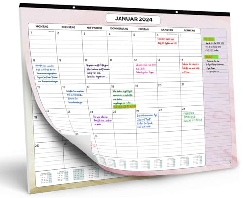 Wandkalender 2024 von SmartPanda - Kalender 2024 - Monatskalender für den Tisch Von November 2023 bis Dezember 2024 - Ein Monat zur Ansicht - 33 cm x 43 cm - auf Deutsch