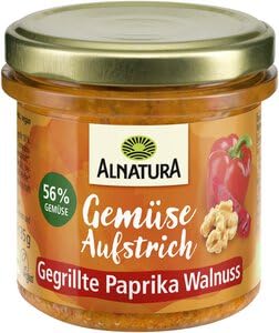 Alnatura Bio Aufstrich Gartengemüse Paprika Walnuss, vegan, 135 g