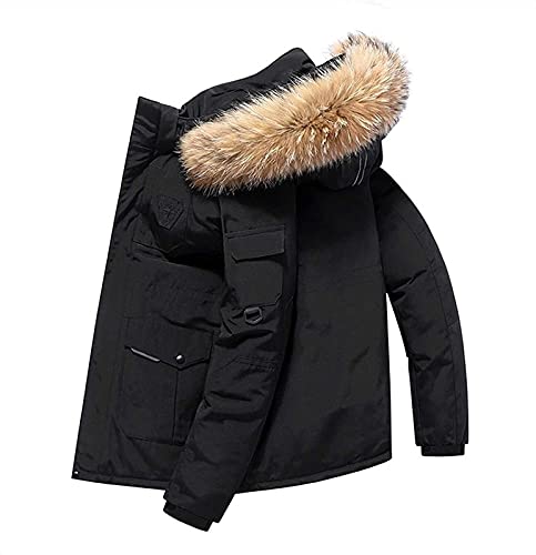 Herren Daunenjacke Big Goose Herbst und Winter verdickter Mantel im kanadischen Stil Warmer Schneemantel (Color : Black, Size : M)